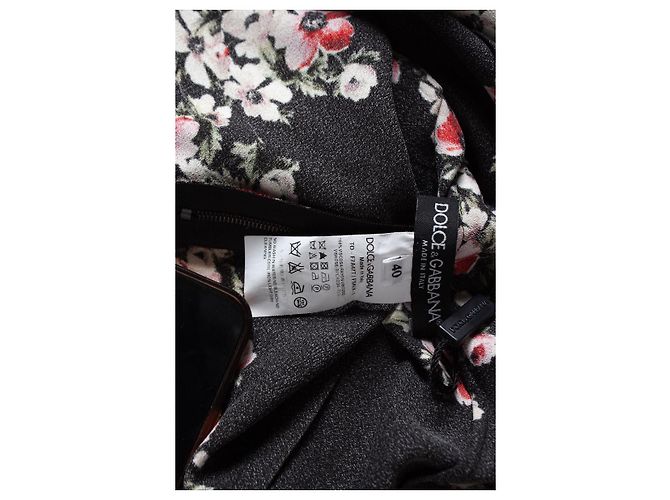 DOLCE & GABBANA, Top negro con estampado floral. - vista 6