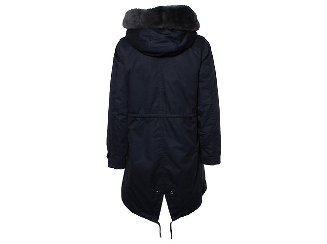 WOOLRICH, Parka negra con capucha de pelo Negro - vista 2