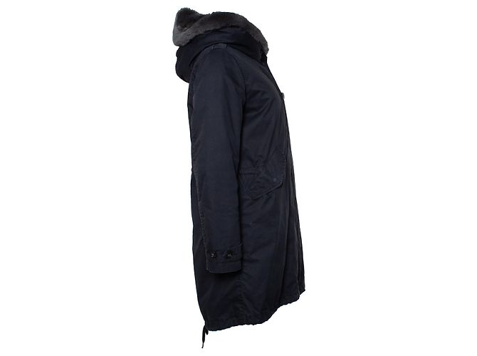 WOOLRICH, Parka negra con capucha de pelo Negro - vista 4