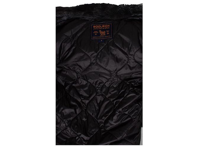 WOOLRICH, Parka negra con capucha de pelo Negro - vista 7
