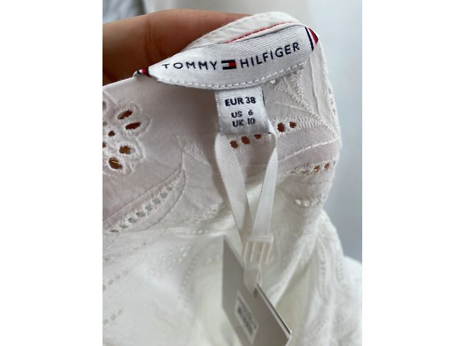 Vestido Tommy Hilfiger T.FR 38 Algodón Blanco - vista 4