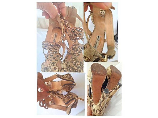 Autre Marque #gianna meliani #tacchi #sandalo Marrone Nero Beige Stampa python Cognac Bronzo - vista 2