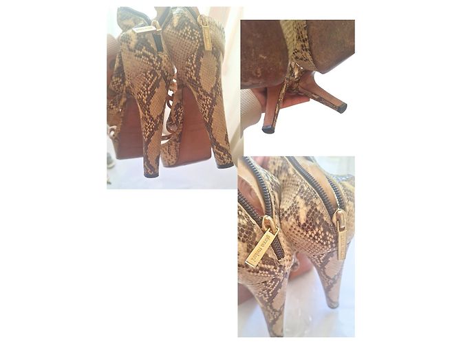 Autre Marque #gianna meliani #tacchi #sandalo Marrone Nero Beige Stampa python Cognac Bronzo - vista 3