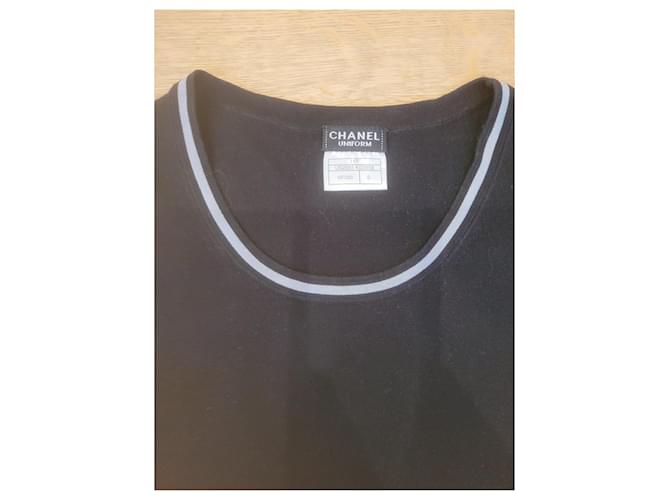 Top Chanel Uniforme Negro Algodón - vista 2