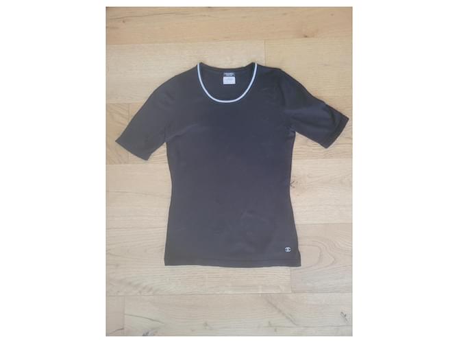 Top Chanel Uniforme Negro Algodón - vista 3