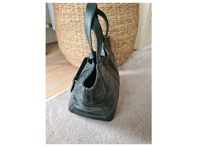 Autre Marque Borsa a mano Lamarthe Verde Scuro Pelle Stampa Coccodrillo - vista 3