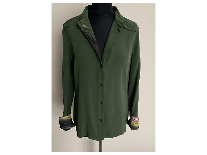 Camicia Diane Von Furstenberg in seta verde - vista 10