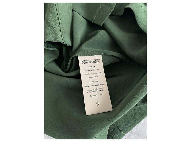Camicia Diane Von Furstenberg in seta verde - vista 11