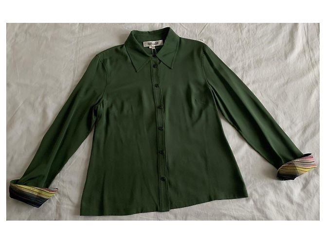 Camicia Diane Von Furstenberg in seta verde - vista 2