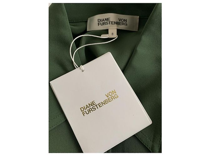Camicia Diane Von Furstenberg in seta verde - vista 3