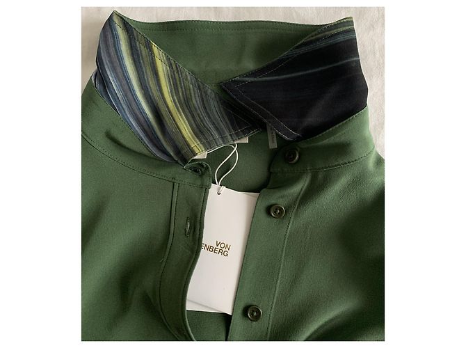 Camicia Diane Von Furstenberg in seta verde - vista 8