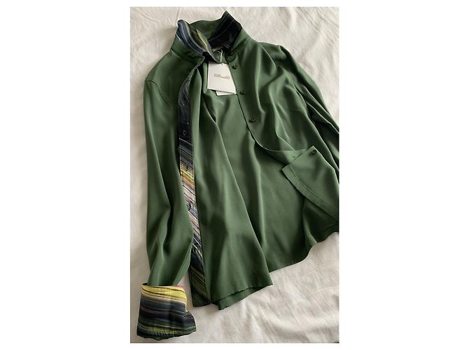 Camicia Diane Von Furstenberg in seta verde - vista 9