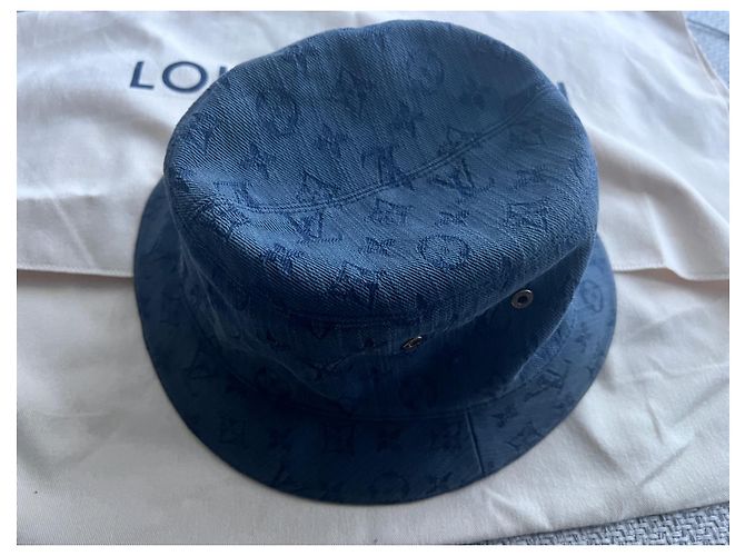 Cappello Louis Vuitton Monogram Jacquard in cotone blu - vista 2