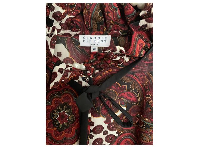 Claudie Pierlot Paisley Bluse Weiß Polyester Mehrfarben - Ansicht 2