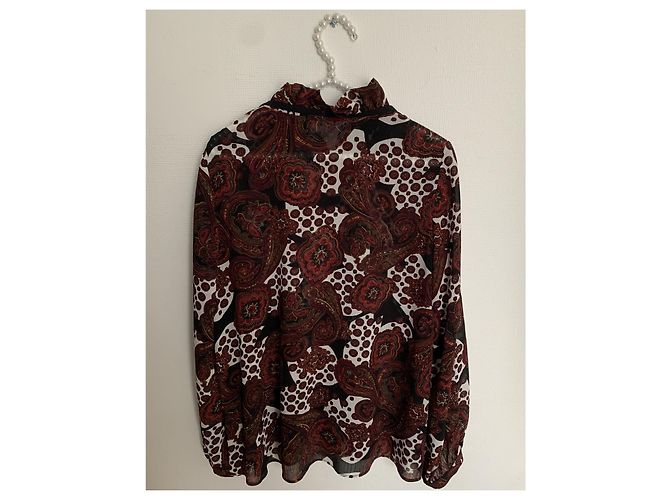 Claudie Pierlot Paisley Bluse Weiß Polyester Mehrfarben - Ansicht 4