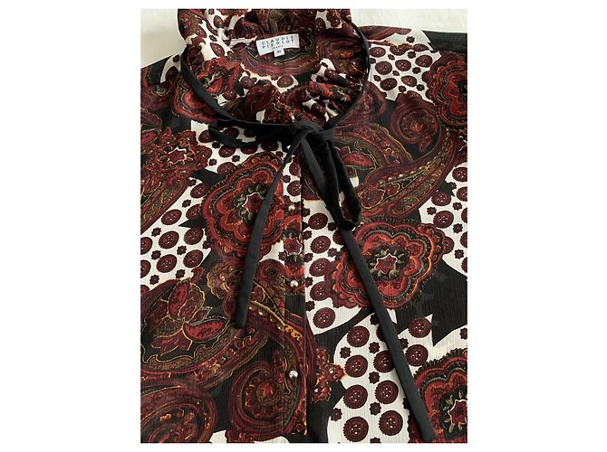 Claudie Pierlot Paisley Bluse Weiß Polyester Mehrfarben - Ansicht 6