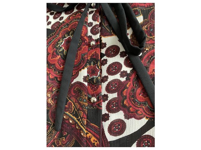Claudie Pierlot Paisley Bluse Weiß Polyester Mehrfarben - Ansicht 7