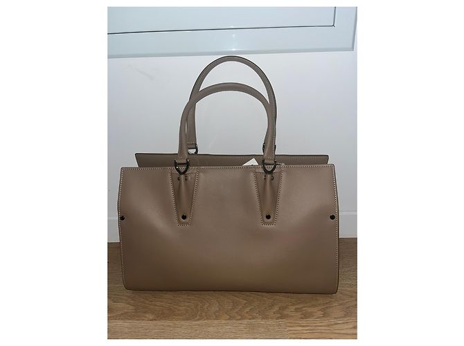 Borsa a mano Longchamp Paris Premier in pelle taupe - vista 2