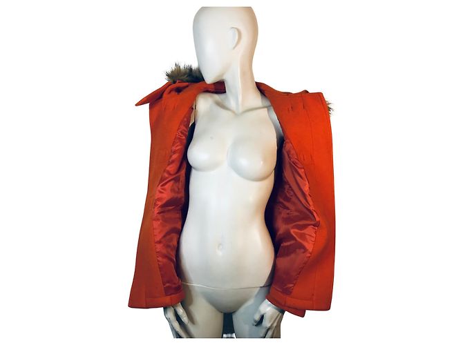 abrigo Uniqlo en mezcla de lana Naranja - vista 3