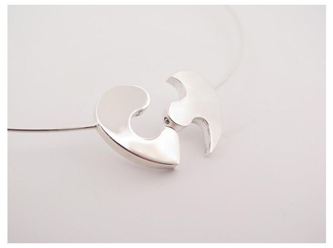COLLANA CUORE CHRISTOFLE TORQUE DUO PUZZLE 44 Argento massiccio 925 collana d'argento - vista 10