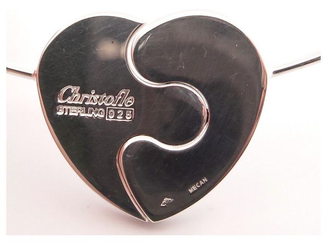 COLLANA CUORE CHRISTOFLE TORQUE DUO PUZZLE 44 Argento massiccio 925 collana d'argento - vista 3