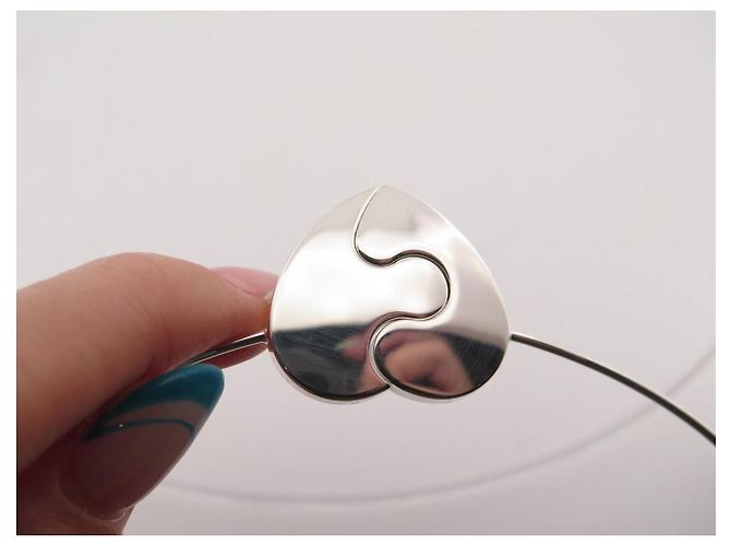 COLLANA CUORE CHRISTOFLE TORQUE DUO PUZZLE 44 Argento massiccio 925 collana d'argento - vista 5