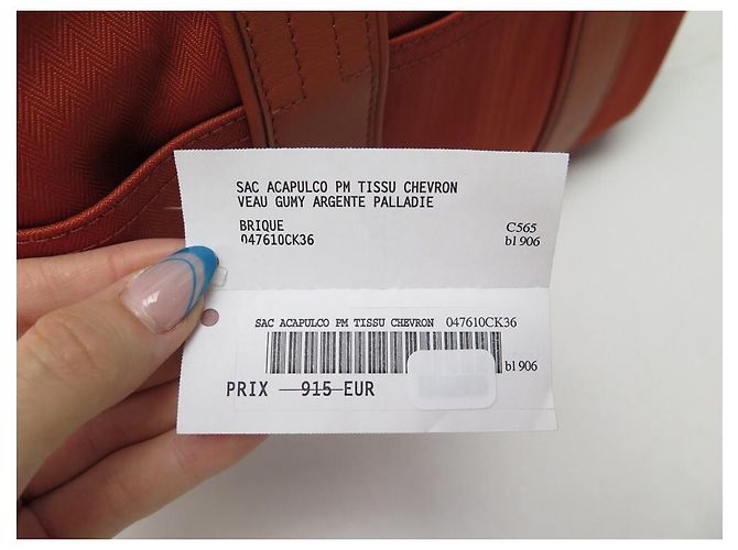 Hermès NOVA BOLSA HERMES ACAPULCO PM CABAS LONA E COURO LARANJA NOVA BOLSA DE MÃO - vista 13