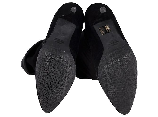 Stuart Weitzman Tieland Overknee-Stiefel aus schwarzem Wildleder - Ansicht 6