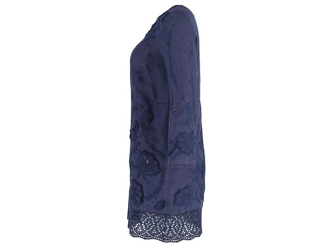 Abito a trapezio con maniche a quarti Vanessa Bruno in lino blu scuro Blu navy - vista 2