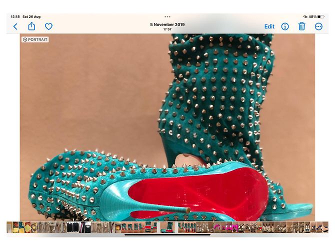 Botines Christian Louboutin Gamuza Turquesa - vista 4