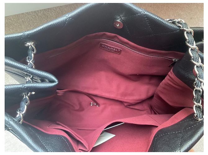 Borsa Shopper Chanel Nera in Pelle Caviar Nero - vista 2