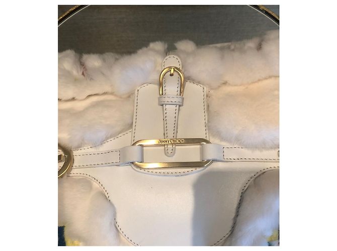 Borsa Jimmy Choo Tulita in pelliccia di coniglio bianca Bianco - vista 3