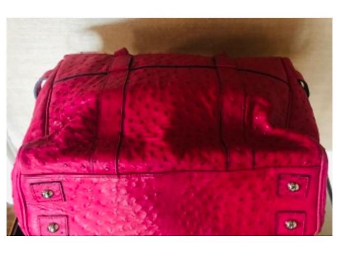 Borsa Mulberry Bayswater in pelle di struzzo magenta Rosa - vista 3