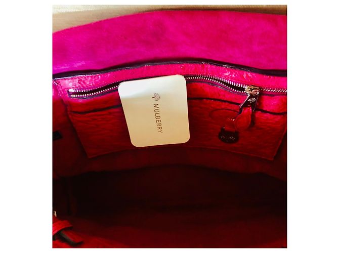 Borsa Mulberry Bayswater in pelle di struzzo magenta Rosa - vista 4