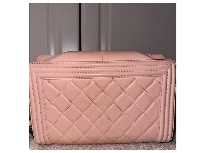 Chanel Boy Bag Rosa in Pelle d'Agnello - vista 5