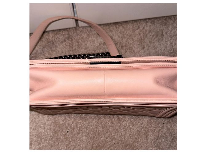 Chanel Boy Bag Rosa in Pelle d'Agnello - vista 6