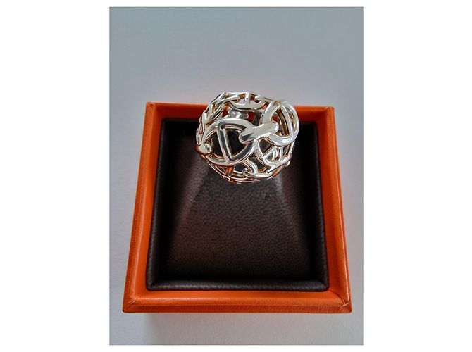 Hermès CHAINED ANCHOR CHAIN Ring Silvery - view 2