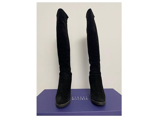 Botas de cuña Stuart Weitzman en ante negro - vista 2