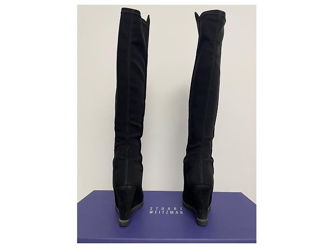 Botas de cuña Stuart Weitzman en ante negro - vista 3