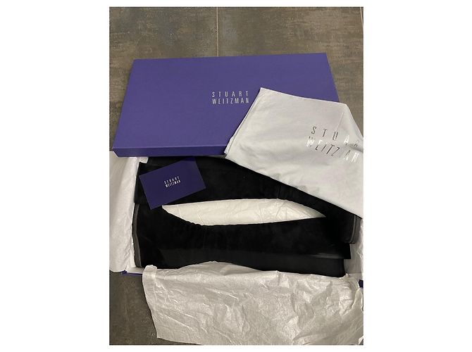 Botas de cuña Stuart Weitzman en ante negro - vista 7