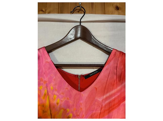 Autre Marque TAVIANI Kleid rosa orange und rot aus Baumwolle Mehrfarben - Ansicht 2