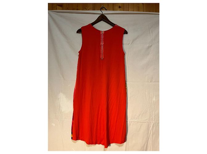 Autre Marque TAVIANI Kleid rosa orange und rot aus Baumwolle Mehrfarben - Ansicht 3