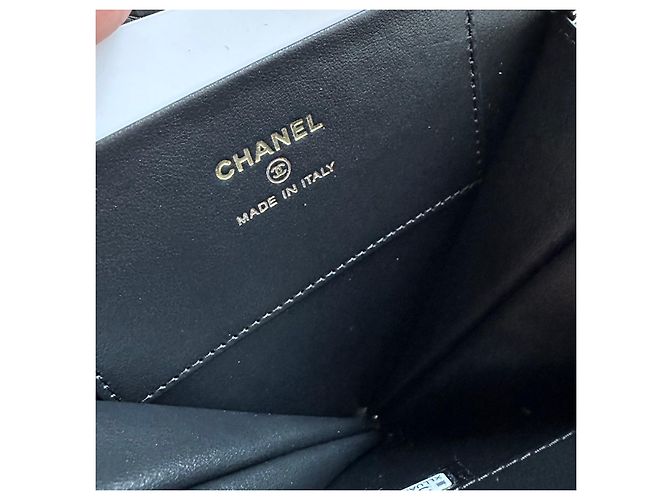 Wallet On Chain Mini bag Chanel a cuore Nero Bianco - vista 5