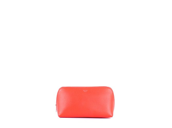 Pochette MARCO DANIELA En Cuir Souple Rouge Brique - Petit Modèle Bandoulière, état Excellent