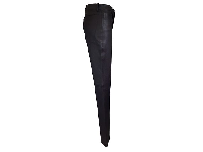 Vince Pantalones con corte de bota de piel de cordero elástica en marrón oscuro - vista 2