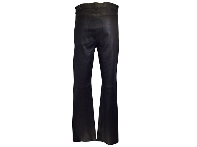 Vince Pantalones con corte de bota de piel de cordero elástica en marrón oscuro - vista 3