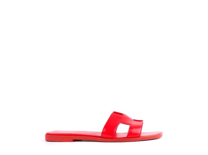 Hermès Sandales HERMES Oran Rouge - vue 3