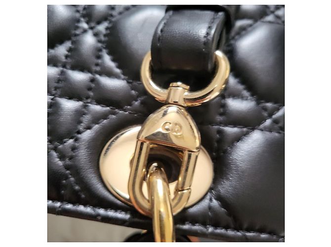 Borsa a mano Christian Dior Lady Dior abc in pelle nera Nero - vista 6