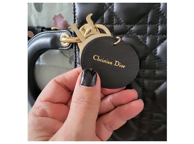 Borsa a mano Christian Dior Lady Dior abc in pelle nera Nero - vista 7