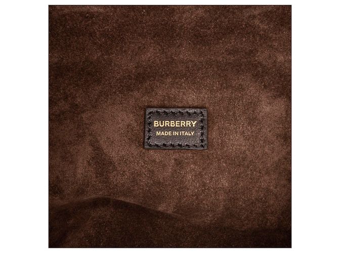 Bolsa de ombro com corrente em cubo acolchoado marrom Burberry Taupe - vista 7